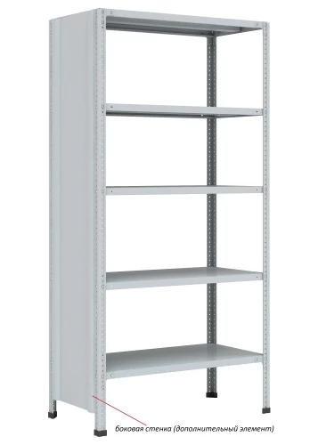 Стеллаж металлический Титан МС-750 2500x700x300/7