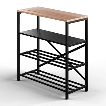 Обувница лофт GUTTA 710х690х290 (4 полки) черный/эвок